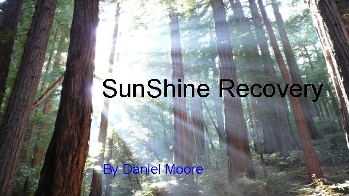 Sun. Shine Recovery By Daniel Moore 