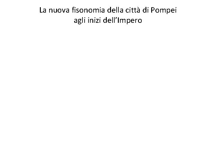 La nuova fisonomia della città di Pompei agli inizi dell’Impero 