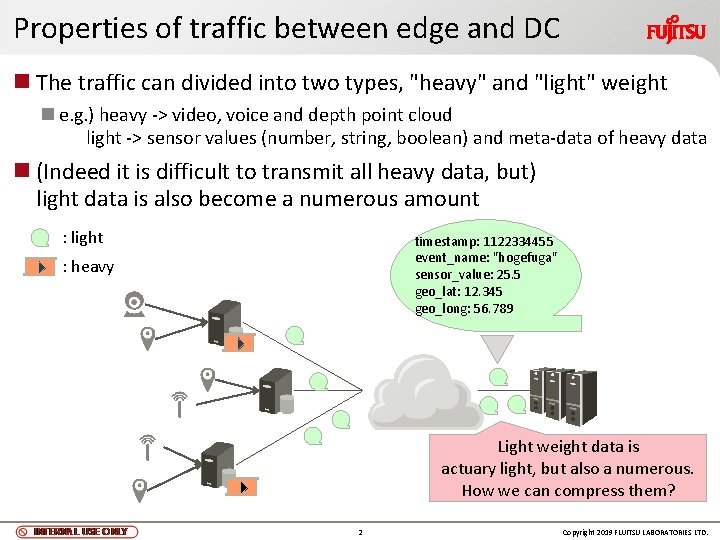 Properties of traffic between edge and DC n The traffic can divided into two Properties of traffic between edge and DC n The traffic can divided into two