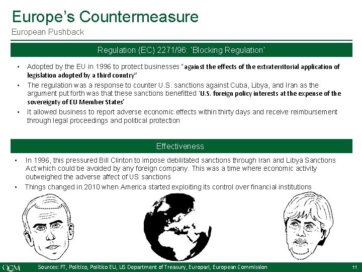 Europe’s Countermeasure European Pushback Regulation (EC) 2271/96: ‘Blocking Regulation’ • • • Adopted by