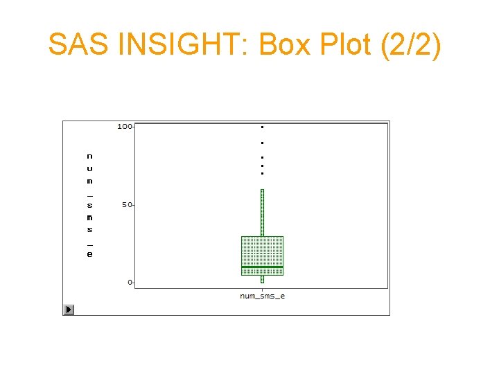 SAS INSIGHT: Box Plot (2/2) SAS INSIGHT: Box Plot (2/2)