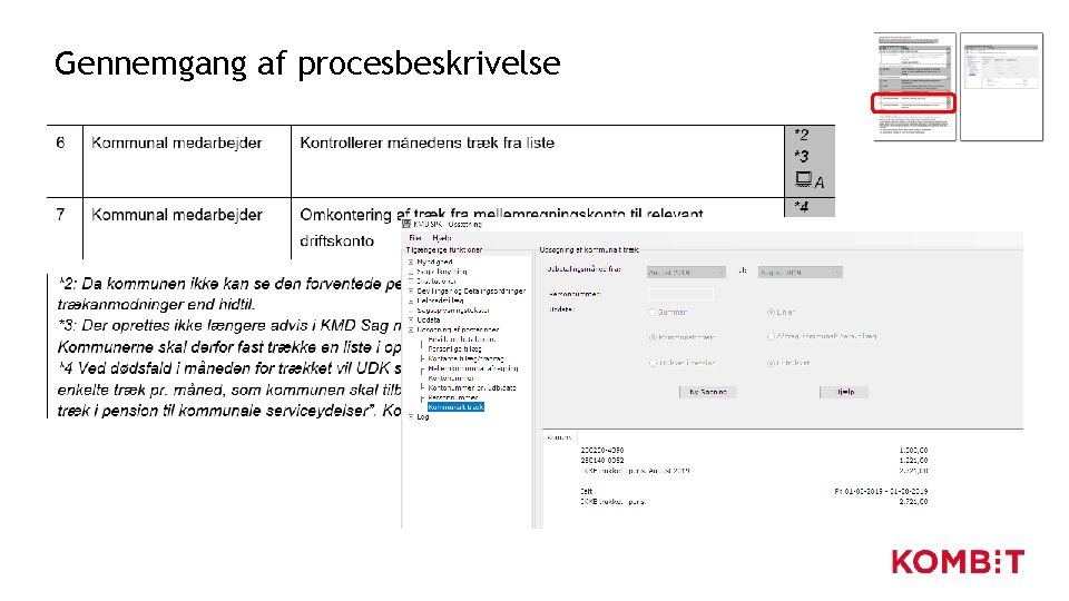 Gennemgang af procesbeskrivelse Gennemgang af procesbeskrivelse