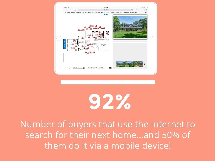 92% Number of buyers that use the Internet to search for their next home.