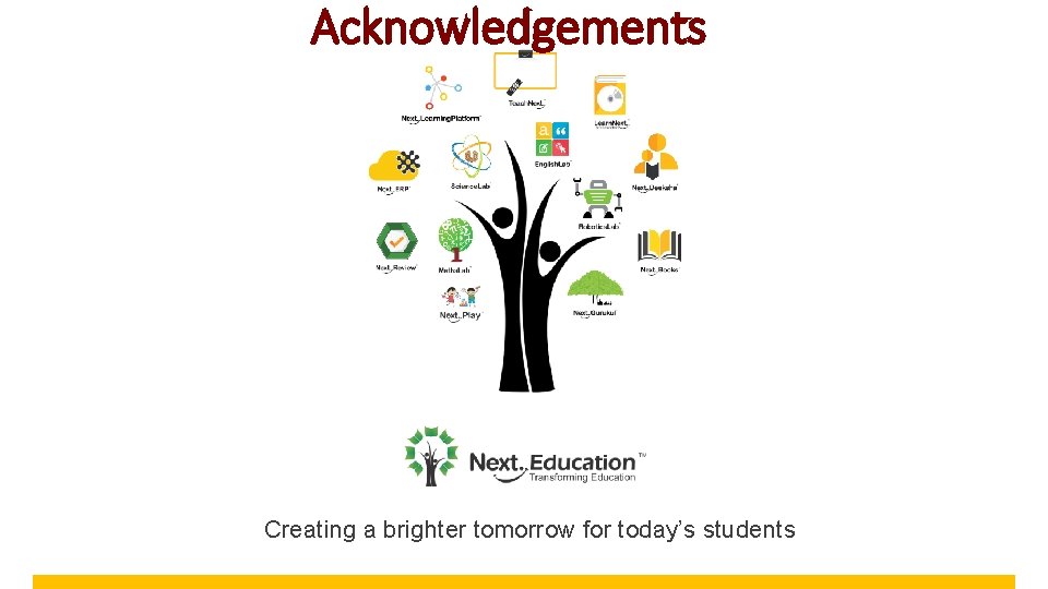 Acknowledgements Creating a brighter tomorrow for today’s students 