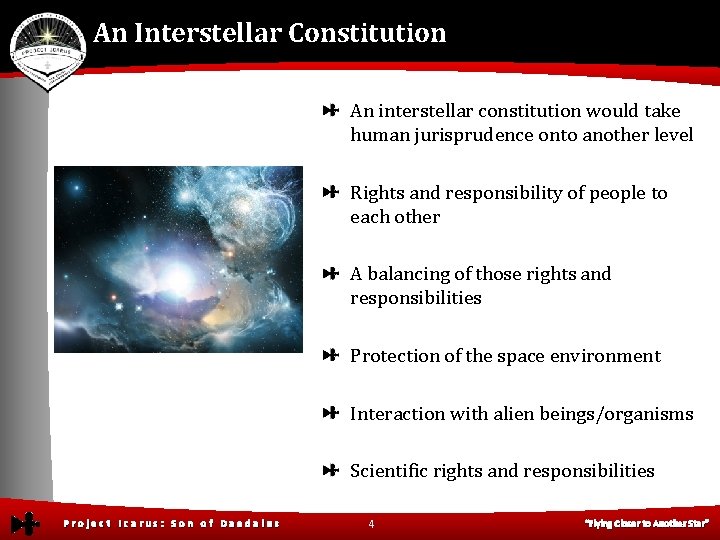 An Interstellar Constitution An interstellar constitution would take human jurisprudence onto another level Rights