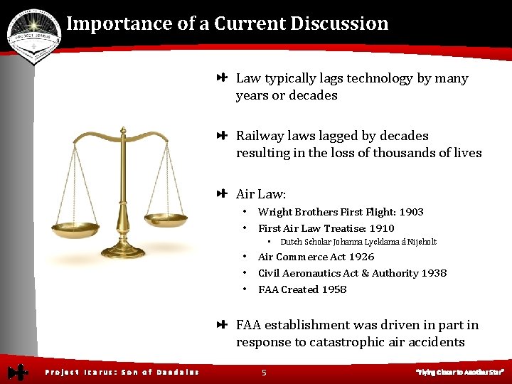 Importance of a Current Discussion Law typically lags technology by many years or decades