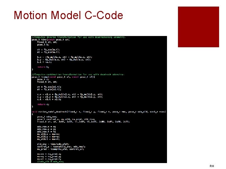 Motion Model C-Code RH 