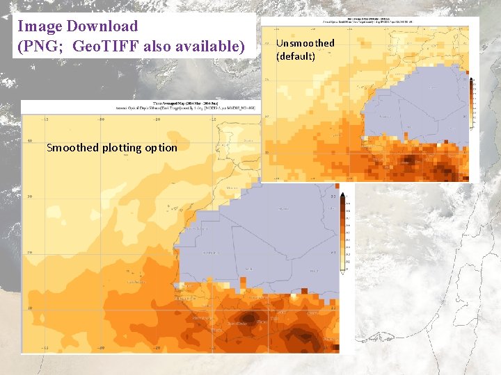 Image Download (PNG; Geo. TIFF also available) Smoothed plotting option Unsmoothed (default) 
