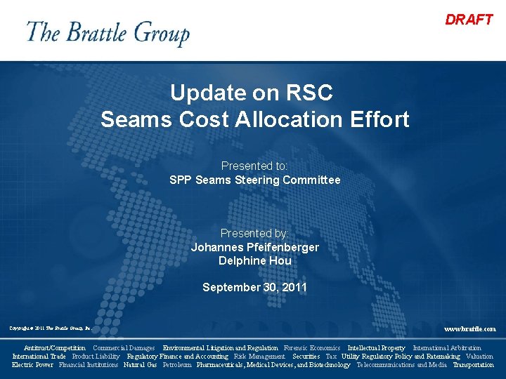 DRAFT Update on RSC Seams Cost Allocation Effort Presented to: SPP Seams Steering Committee