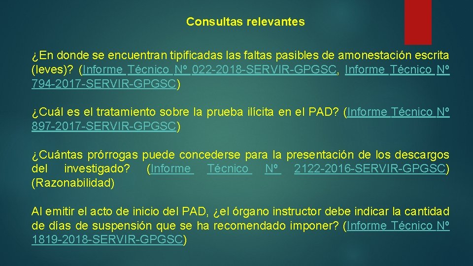 Consultas relevantes ¿En donde se encuentran tipificadas las faltas pasibles de amonestación escrita (leves)?