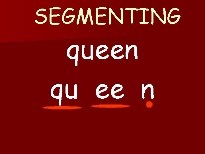 SEGMENTING queen qu ee n 