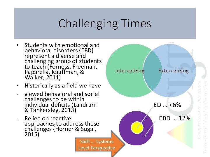 Challenging Times • Students with emotional and behavioral disorders (EBD) represent a diverse and