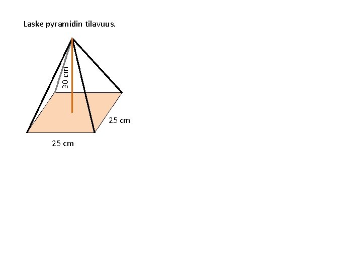 30 cm Laske pyramidin tilavuus. 25 cm 