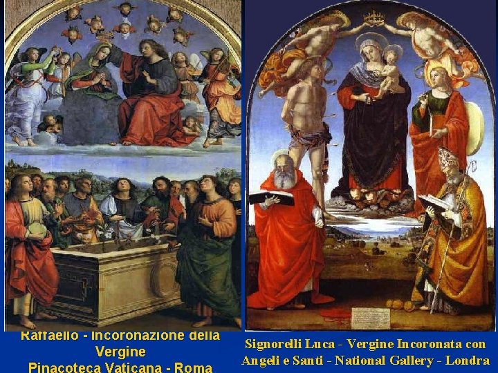 Raffaello - Incoronazione della Vergine Pinacoteca Vaticana - Roma Signorelli Luca - Vergine Incoronata