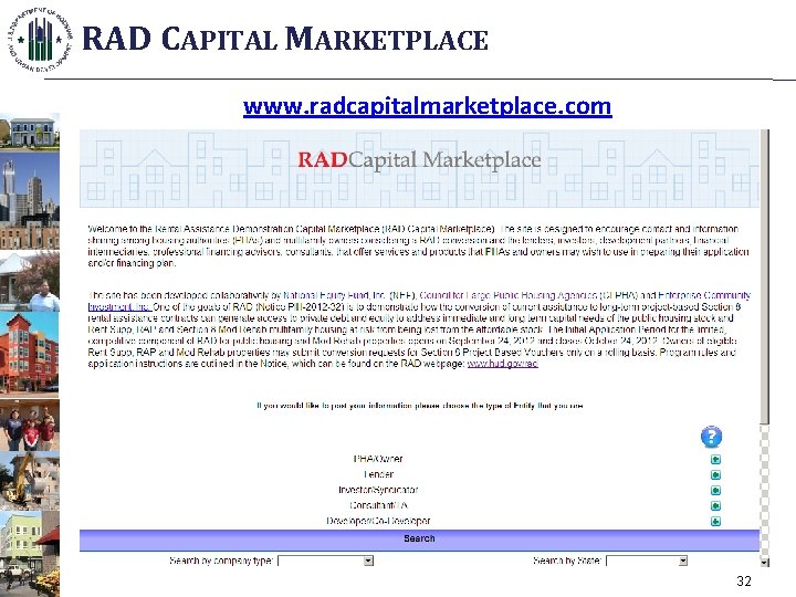 RAD CAPITAL MARKETPLACE www. radcapitalmarketplace. com 32 