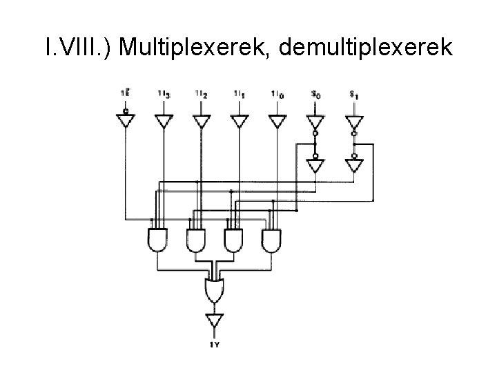 I. VIII. ) Multiplexerek, demultiplexerek 