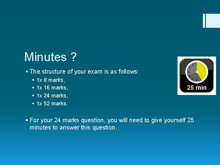 Minutes ? § The structure of your exam is as follows: § § 1