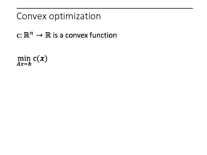 Convex optimization 