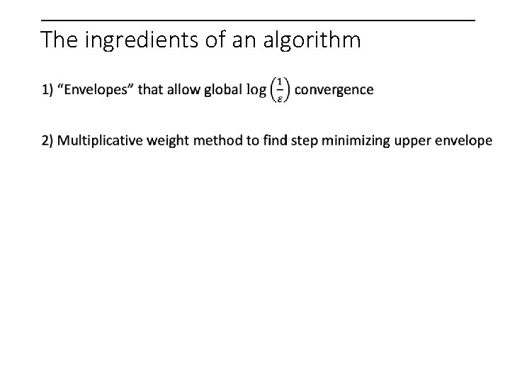 The ingredients of an algorithm 