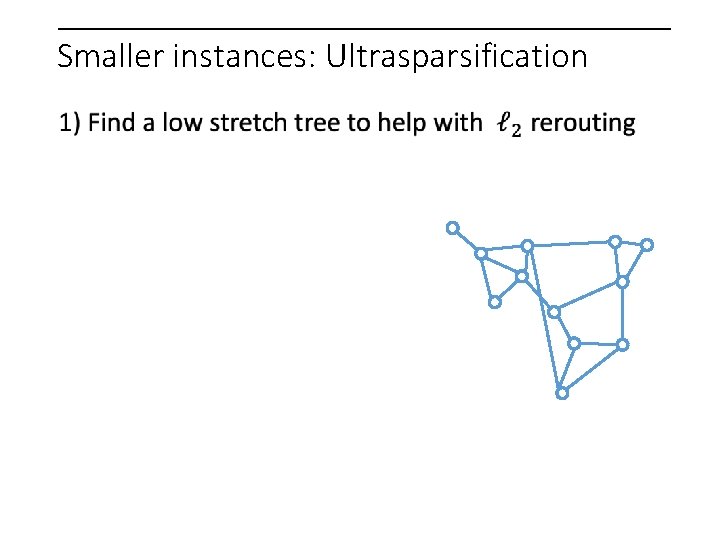 Smaller instances: Ultrasparsification 