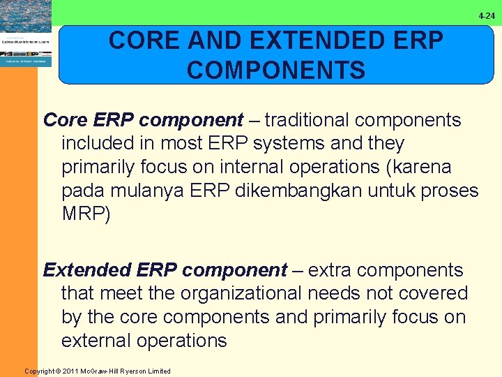 4 -24 CORE AND EXTENDED ERP COMPONENTS Core ERP component – traditional components included