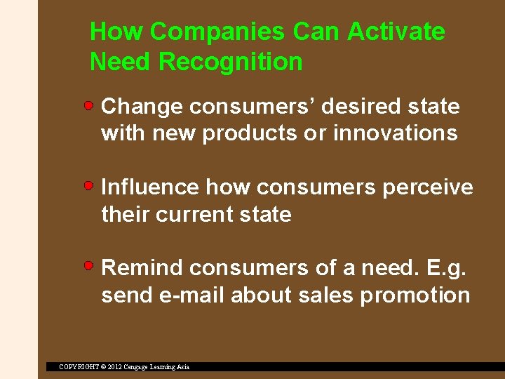 How Companies Can Activate Need Recognition Change consumers’ desired state with new products or