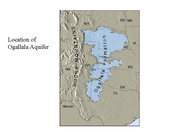 Location of Ogallala Aquifer 