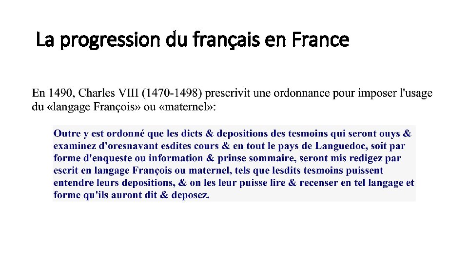 La progression du français en France 