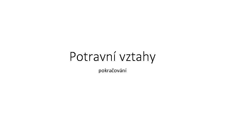 Potravní vztahy pokračování 