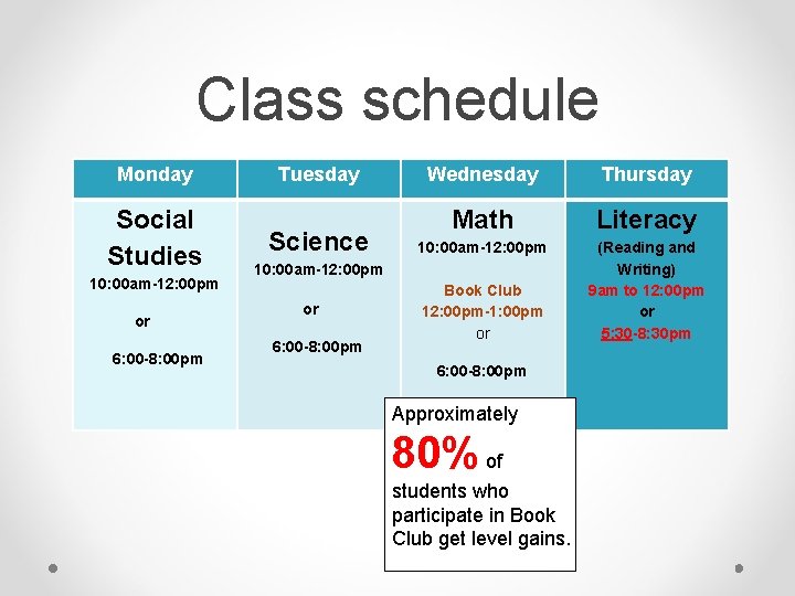 Class schedule Monday Social Studies 10: 00 am-12: 00 pm or 6: 00 -8: Class schedule Monday Social Studies 10: 00 am-12: 00 pm or 6: 00 -8: