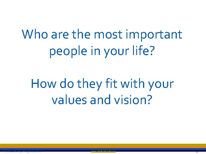 Who are the most important people in your life? How do they fit with
