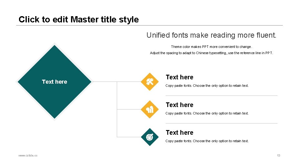 Click to edit Master title style Unified fonts make reading more fluent. Theme color