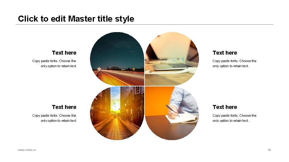 Click to edit Master title style Text here Copy paste fonts. Choose the only