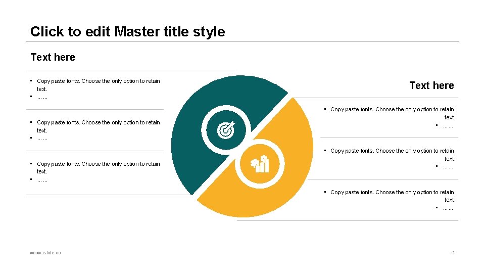 Click to edit Master title style Text here • Copy paste fonts. Choose the