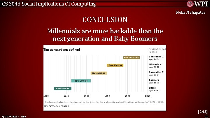 CS 3043 Social Implications Of Computing Meha Mohapatra CONCLUSION Millennials are more hackable than
