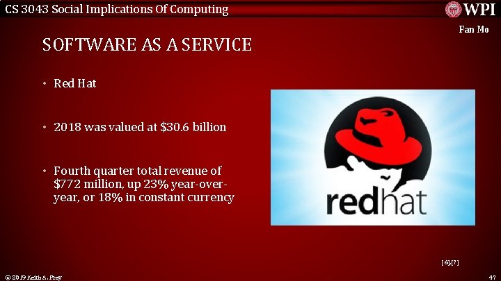 CS 3043 Social Implications Of Computing Fan Mo SOFTWARE AS A SERVICE • Red