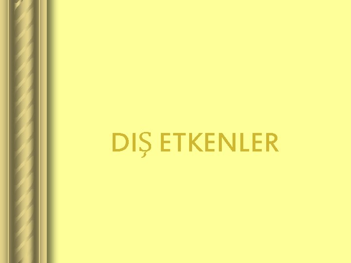 DIŞ ETKENLER 