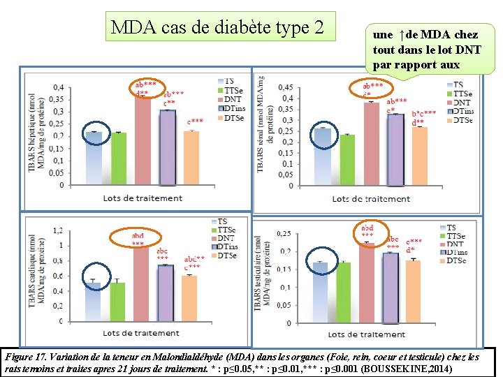 MDA cas de diabète type 2 une ↑de MDA chez tout dans le lot