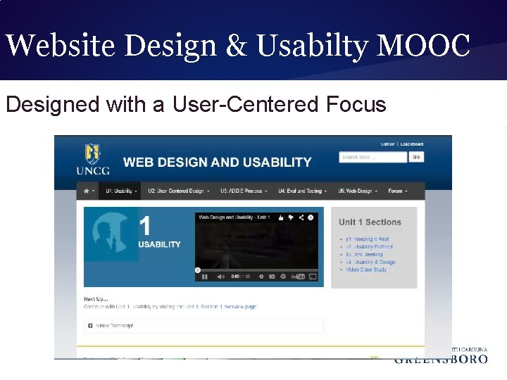 Website Design & Usabilty MOOC Designed with a User-Centered Focus 