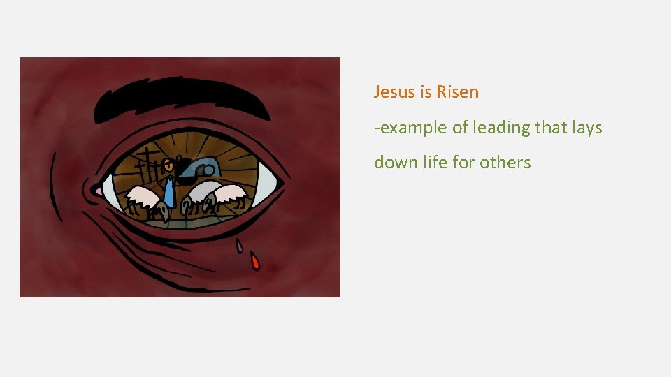 Jesus is Risen -example of leading that lays down life for others 