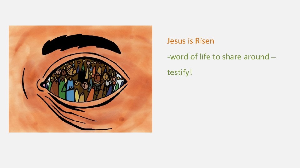 Jesus is Risen -word of life to share around – testify! 