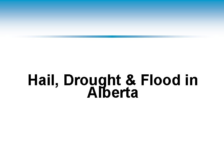 Hail, Drought & Flood in Alberta 