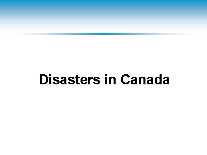 Disasters in Canada 