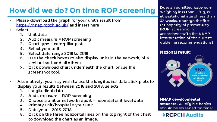 How did we do? On time ROP screening • • • Please download the