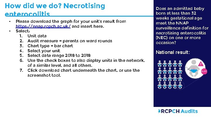 How did we do? Necrotising enterocolitis • • Please download the graph for your