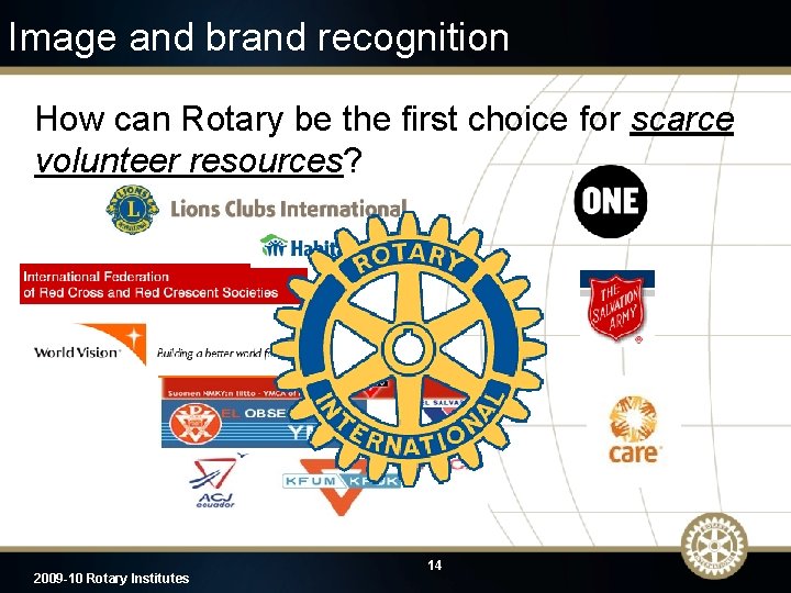 Image and brand recognition How can Rotary be the first choice for scarce volunteer