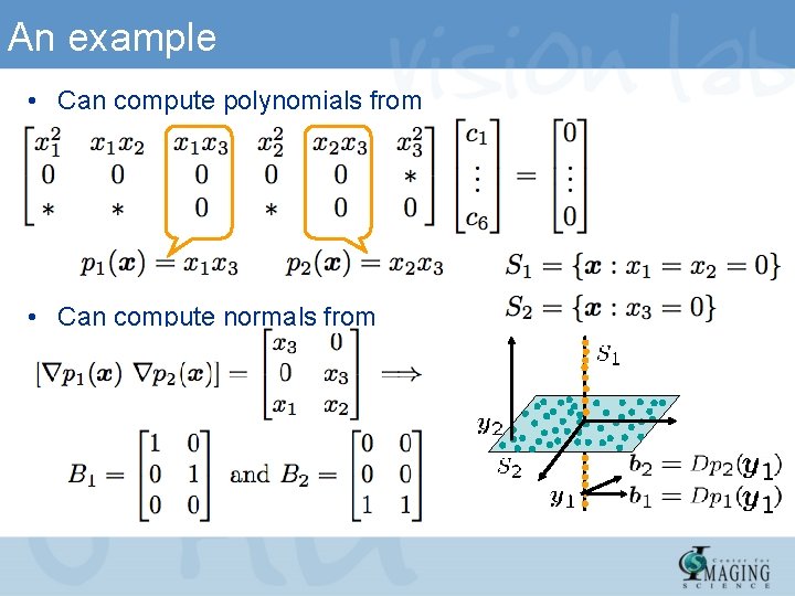 An example • Can compute polynomials from • Can compute normals from 