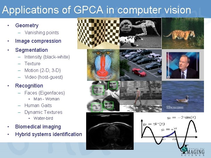 Applications of GPCA in computer vision • Geometry – Vanishing points • Image compression