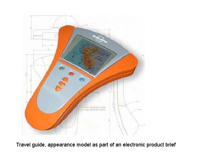 Travel guide, appearance model as part of an electronic product brief 