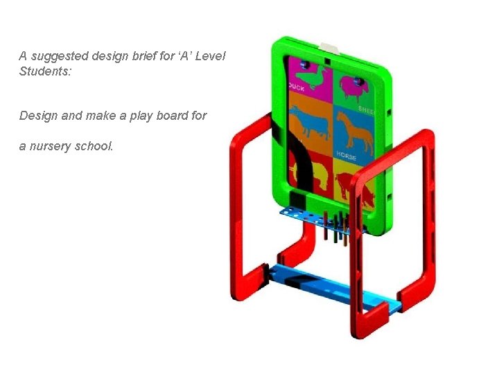A suggested design brief for ‘A’ Level Students: Design and make a play board